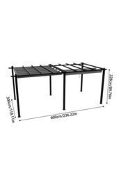 Living and Home 10x20ft Aluminium Pergola with Retractable Roof in Light Grey - thumbnail 9