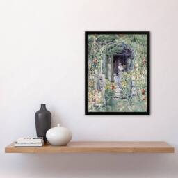 Artery8 The Garden In Its Glory Floral Painting Hassam Framed Wall Art Print in Green - Size: A4 - thumbnail 4