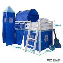 Nöa and Nani Moro Cabin Bed Midsleeper with Blue NW Package in White - Size: Single - thumbnail 8