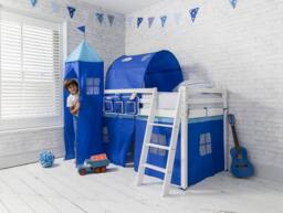 Nöa and Nani Moro Cabin Bed Midsleeper with Blue NW Package in White - Size: Single - thumbnail 6