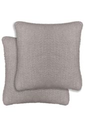 Enhanced Living Pair of Royale Soft Textured Double Sided Zip Opening Piped Edge Boucle Cushion Covers - 43x43cm - Cases Only - Size: 43 cm x 43 cm
