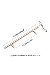 Living and Home 2Pcs Gold Brushed Cabinet Pulls Aerospace-grade Aluminum Drawer Handles Wardrobe Handles, 160mm(6.23 Inch) Hole Center - thumbnail 3