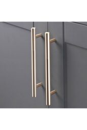 Living and Home 2Pcs Gold Brushed Cabinet Pulls Aerospace-grade Aluminum Drawer Handles Wardrobe Handles, 160mm(6.23 Inch) Hole Center - thumbnail 1