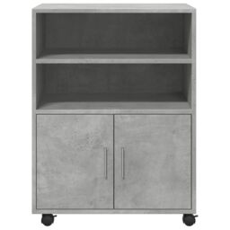 Berkfield Home Rolling Cabinet Concrete Grey 60x48x81 cm Engineered Wood - Size: 60 x 48 x 81 cm - thumbnail 4