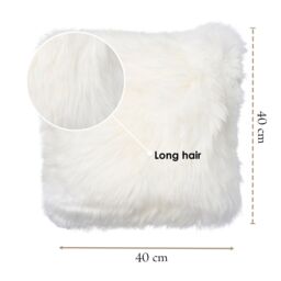Infinity Leather Luxury Genuine Sheepskin 40x40cm Real Wool Single Sided Cushion in Ivory - Size: 40 cm x 40 cm - thumbnail 2