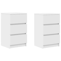 Berkfield Home Bedside Cabinets with 3 Drawers 2 pcs White 39x35x65 cm - Size: 39 x 35 x 65 cm - thumbnail 2