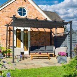 Rowlinsons Venetian 4x3 Canopy - Aluminium - L300 x W395.5 x H234.5 cm - Grey - thumbnail 1