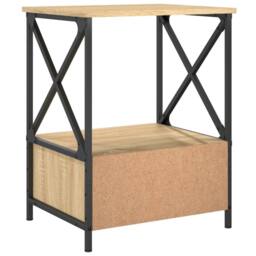 Berkfield Home Durable Bedside Tables 2 pcs Sonoma Oak 50x41x65 cm Engineered Wood in Light Tan - Size: 50 x 41 x 65 cm - thumbnail 9