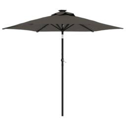 Berkfield Home Comfortable Garden Parasol with LEDs & Steel Pole Anthracite 22 in Dark Grey - thumbnail 3