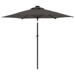 Berkfield Home Comfortable Garden Parasol with LEDs & Steel Pole Anthracite 22 in Dark Grey - thumbnail 6