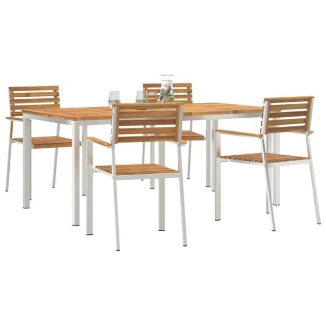 Berkfield Home Modern 5 Piece Garden Dining Set Solid Wood Acacia in Brown - image 1