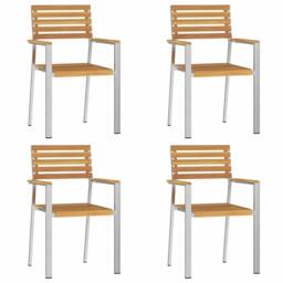 Berkfield Home Modern 5 Piece Garden Dining Set Solid Wood Acacia in Brown - thumbnail 6
