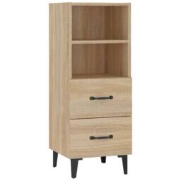 Berkfield Home Sideboard Sonoma Oak 34.5x34x90 cm Engineered Wood in Brown - thumbnail 3