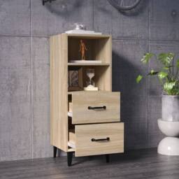 Berkfield Home Sideboard Sonoma Oak 34.5x34x90 cm Engineered Wood in Brown - thumbnail 1