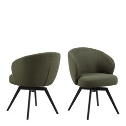 Furniture To Go Darlene Dining Chair with Armrest & Swivel Function in Green - thumbnail 1