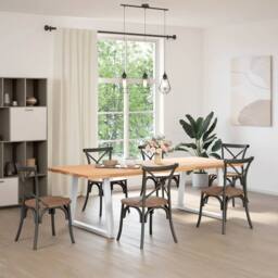 Berkfield Home Dining Table Legs V-Shape 2 pcs White 90x(72-73.3) cm Steel