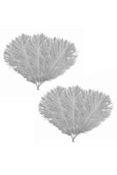 Neel Blue 10pcs Ostrich Plume, Natural Feather, 35cm - 40cm in Silver - thumbnail 5