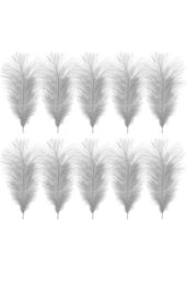 Neel Blue 10pcs Ostrich Plume, Natural Feather, 35cm - 40cm in Silver - thumbnail 3