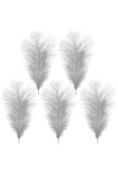 Neel Blue 10pcs Ostrich Plume, Natural Feather, 35cm - 40cm in Silver - thumbnail 4