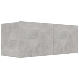Berkfield Home 3 Piece TV Cabinet Set Concrete Grey Engineered Wood - thumbnail 5