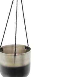 Ivyline Oscar Two Tone Silver Metal Hanging Planter Set of 2 - thumbnail 3