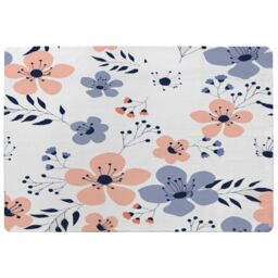 Benjamin Tate Design Pink & Blue Flowers Designer Rug in Natural - Size: Large - thumbnail 1