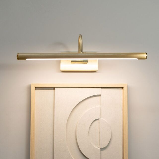 ValueLights Alana Single Picture Wall IP44 Rated Bathroom Integrated LED Wall Light in Gold - image 1