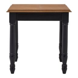 Orsina Black Side Table With Carved Legs, Natural Wood Grain Bedside Table, Round Accent Table, Ideal For Lounges - thumbnail 1