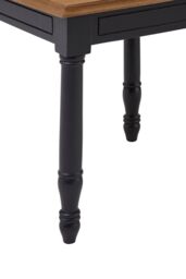 Orsina Black Side Table With Carved Legs, Natural Wood Grain Bedside Table, Round Accent Table, Ideal For Lounges - thumbnail 5