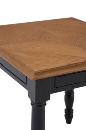 Orsina Black Side Table With Carved Legs, Natural Wood Grain Bedside Table, Round Accent Table, Ideal For Lounges - thumbnail 3