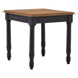 Orsina Black Side Table With Carved Legs, Natural Wood Grain Bedside Table, Round Accent Table, Ideal For Lounges - thumbnail 2