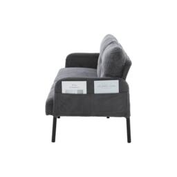 Matteo Corduroy Upholstered Loveseat Sofa with Side Pockets in Charcoal - thumbnail 8