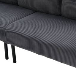 Matteo Corduroy Upholstered Loveseat Sofa with Side Pockets in Charcoal - thumbnail 5