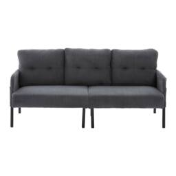 Matteo Corduroy Upholstered Loveseat Sofa with Side Pockets in Charcoal - thumbnail 3
