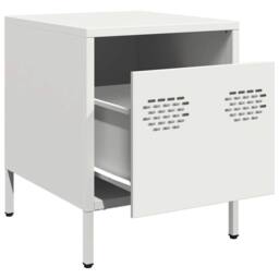 Berkfield Home Timeless Bedside Cabinets¬†2 pcs White 35x39x43.5 cm Steel - thumbnail 4