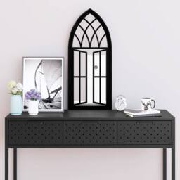 Berkfield Home Mirror Black 70x30 cm Iron for Indoor Use - thumbnail 2