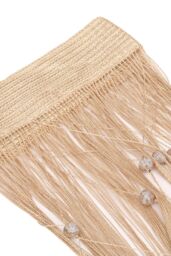 Neel Blue String Curtain Beaded Panel, Gold, 100cm x 200cm in Light Bronze - Size: 100 cm width x 200 cm drop - thumbnail 4