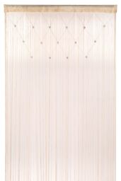Neel Blue String Curtain Beaded Panel, Gold, 100cm x 200cm in Light Bronze - Size: 100 cm width x 200 cm drop - thumbnail 1