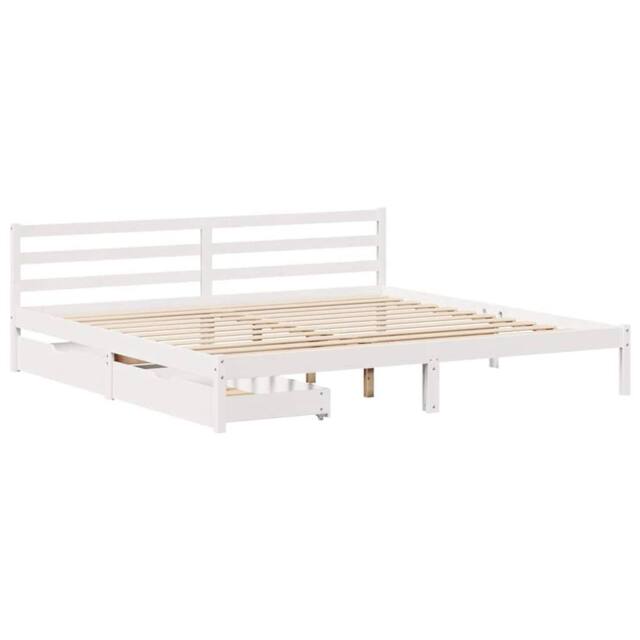 Berkfield Home Full Bed Frame without Mattress White 180x200 cm Super King Solid - image 1