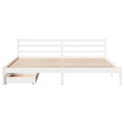 Berkfield Home Full Bed Frame without Mattress White 180x200 cm Super King Solid - thumbnail 4