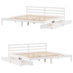 Berkfield Home Full Bed Frame without Mattress White 180x200 cm Super King Solid - thumbnail 9