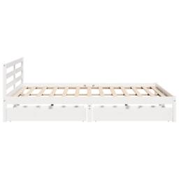 Berkfield Home Full Bed Frame without Mattress White 180x200 cm Super King Solid - thumbnail 5