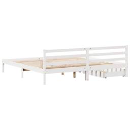 Berkfield Home Full Bed Frame without Mattress White 180x200 cm Super King Solid - thumbnail 6