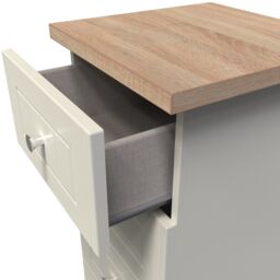 Ready Assembled 2 U Cambridge 5 Drawer Tall Bedside (Ready Assembled) in Cream - thumbnail 6