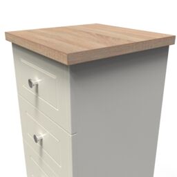 Ready Assembled 2 U Cambridge 5 Drawer Tall Bedside (Ready Assembled) in Cream - thumbnail 5