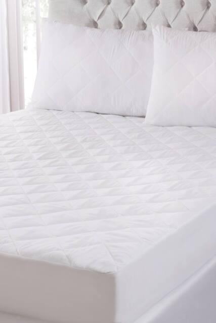 BHS Hotel Collection Cotton Mattress Protector in White - Size: King - image 1