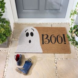 Garden Greatness Halloween Ghost Boo Coir Door Mat in Brown - Size: 1 Pack - thumbnail 1