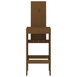 Berkfield Home Bar Stools 2 pcs Honey Brown 40x42x120 cm Solid Wood Pine - Size: 40 x 42 x 120 cm - thumbnail 4