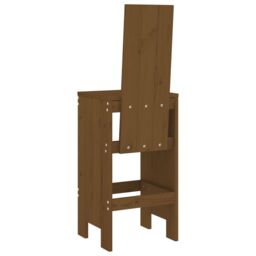 Berkfield Home Bar Stools 2 pcs Honey Brown 40x42x120 cm Solid Wood Pine - Size: 40 x 42 x 120 cm - thumbnail 6