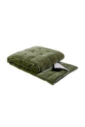 CHRISTY Luxury Quilted Velvet 'Jaipur' Throw in Olive - Size: 140 cm x 200 cm - thumbnail 2